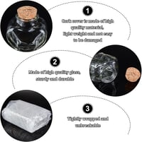 BENECREAT szív alakú üveg tárolóüveg parafa dugóval - 60 ml - 8 db 4