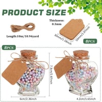 BENECREAT szív alakú üveg tárolóüveg parafa dugóval - 60 ml - 8 db 2