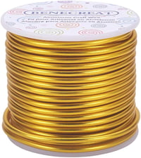 Sârmă pentru artizanat din aluminiu Benecreat, 9 Gauge / 3 mm, 17 m - auriu deschis 1