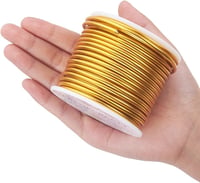Sârmă pentru artizanat din aluminiu Benecreat, 9 Gauge / 3 mm, 17 m - auriu deschis 3
