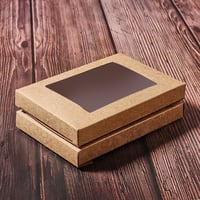 Benecreat Barna Kraft Ajándékdoboz Ablakos 12,5x8,5x1,5cm 30db 5