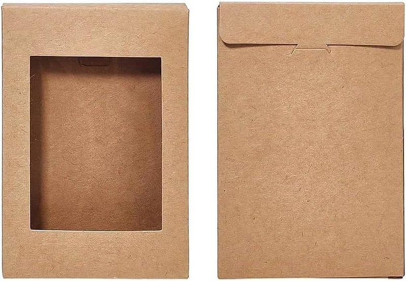 Benecreat Barna Kraft Ajándékdoboz Ablakos 12,5x8,5x1,5cm 30db