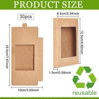 Benecreat Barna Kraft Ajándékdoboz Ablakos 12,5x8,5x1,5cm 30db 2