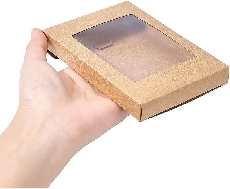 Benecreat Barna Kraft Ajándékdoboz Ablakos 12,5x8,5x1,5cm 30db