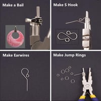 BENECREAT Dróthurok készítő eszköz szett - 2 mandrel + 6 az 1-ben csipesz ékszerkészítéshez - 3 Mm to 9.5 Mm 4