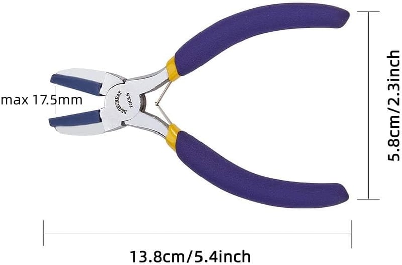 BENECREAT Dupla Nylon Fogú Lapos Orrú Fogó Ékszerkészítéshez Drótformázáshoz - Lila, Double Nylon Jaw Pliers (Blue Nylon)