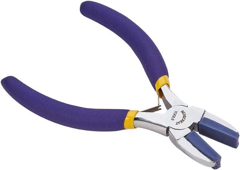 BENECREAT Dupla Nylon Fogú Lapos Orrú Fogó Ékszerkészítéshez Drótformázáshoz - Lila, Double Nylon Jaw Pliers (Blue Nylon)