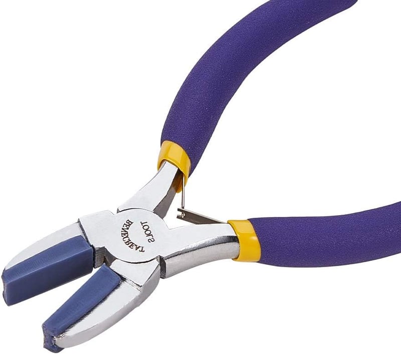 BENECREAT Dupla Nylon Fogú Lapos Orrú Fogó Ékszerkészítéshez Drótformázáshoz - Lila, Double Nylon Jaw Pliers (Blue Nylon)