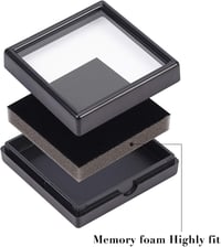 BENECREAT fekete ékszertartó doboz 6x6x2cm átlátszó fedéllel 10db szett 4