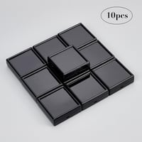 BENECREAT fekete ékszertartó doboz 6x6x2cm átlátszó fedéllel 10db szett 5