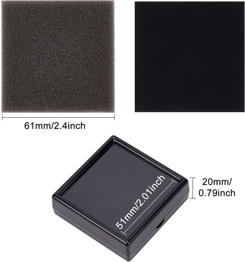 BENECREAT fekete ékszertartó doboz 6x6x2cm átlátszó fedéllel 10db szett