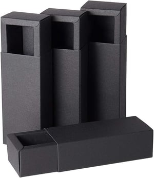 BENECREAT poklon-kutija s ladicom, kraft papir, crna - 12,3x5,4x3,8 cm, 20 kom.