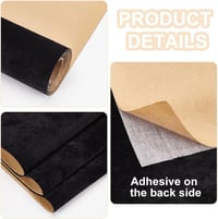 BENECREAT Öntapadós Bársony Bélés 3m x 40cm - Fekete Bársony Tekercs Ékszerdobozokhoz, Kézművességhez, Dekorációs Háttérhez 4