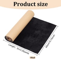 BENECREAT Öntapadós Bársony Bélés 3m x 40cm - Fekete Bársony Tekercs Ékszerdobozokhoz, Kézművességhez, Dekorációs Háttérhez 2