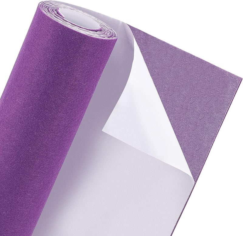 BENECREAT Öntapadós Filc Szalag 200x40cm Lila Bútor Alátét Polc Bélés