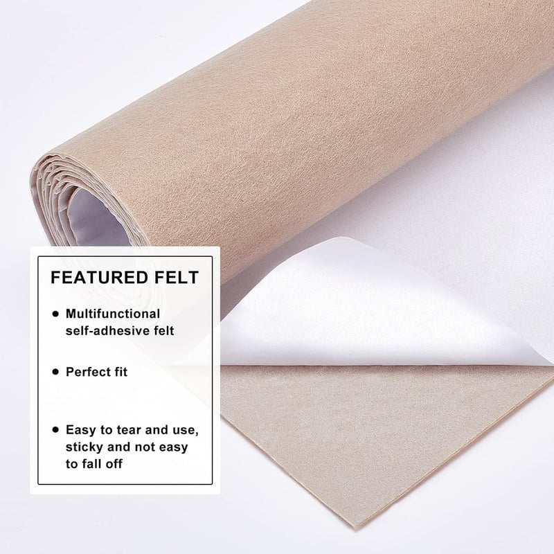 BENECREAT Öntapadós Filc Szövet 40x200cm Khaki - Ékszertartó Bélés és Bútor Védelem