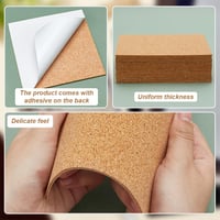 BENECREAT Öntapadós Parafa Tábla Szett 20db - 15x15cm, 2mm Vastag Természetes Parafa Alátét Dekorációhoz, Üzenőtáblához, Barkácsoláshoz 4