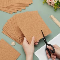 BENECREAT Öntapadós Parafa Tábla Szett 20db - 15x15cm, 2mm Vastag Természetes Parafa Alátét Dekorációhoz, Üzenőtáblához, Barkácsoláshoz 3