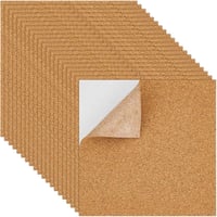 BENECREAT Öntapadós Parafa Tábla Szett 20db - 15x15cm, 2mm Vastag Természetes Parafa Alátét Dekorációhoz, Üzenőtáblához, Barkácsoláshoz 1