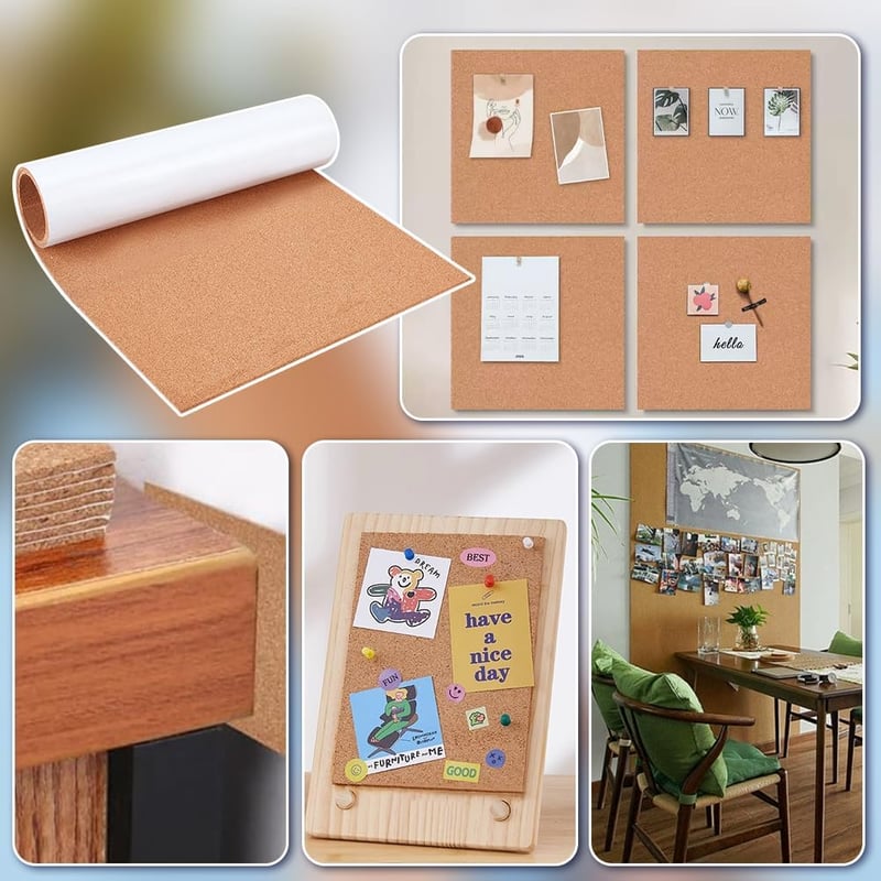 BENECREAT Öntapadós Parafa Tekercs 300x600mm - 3mm Vastag Hőszigetelő Parafatábla Faldekorációhoz, Barkácsoláshoz és DIY Projektekhez