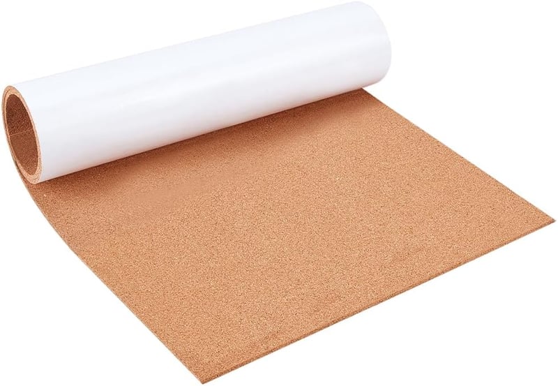 BENECREAT Öntapadós Parafa Tekercs 300x600mm - 3mm Vastag Hőszigetelő Parafatábla Faldekorációhoz, Barkácsoláshoz és DIY Projektekhez