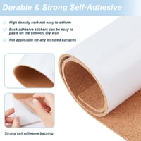 BENECREAT Öntapadós Parafa Tekercs 300x600mm - 3mm Vastag Hőszigetelő Parafatábla Faldekorációhoz, Barkácsoláshoz és DIY Projektekhez 4
