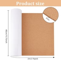BENECREAT Öntapadós Parafa Tekercs 40x200cm - 3mm Vastag Természetes Parafatábla Irodába, Konyhába, Iskolába, Kreatív DIY Projektekhez 2