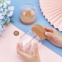 BENECREAT Üvegbúra Parafa Alappal 2db-os Szett - 80x72mm Átlátszó Dekorációs Harang Virágokhoz, Növényekhez, Kézműves Díszítéshez 3