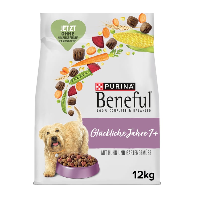 Beneful Glückliche Jahre 7+ Senior suché krmivo pre psov s kuracím mäsom a záhradnou zeleninou, 12 kg