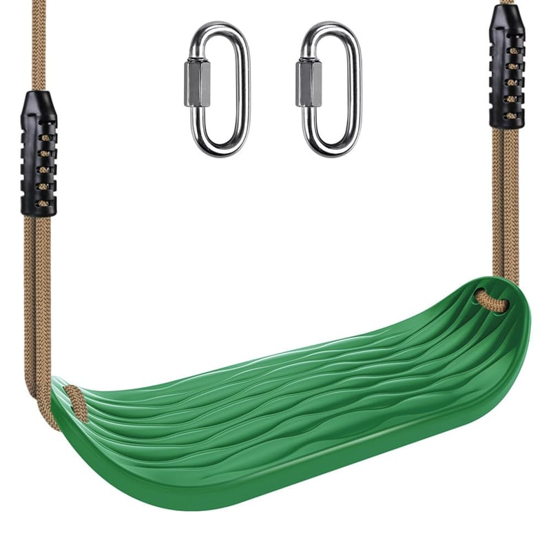 Detská hojdačka BeneLabel s gumovým sedadlom, nastaviteľné lano - zelená - 130-200 cm