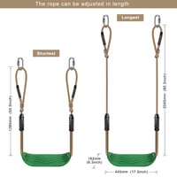 Detská hojdačka BeneLabel s gumovým sedadlom, nastaviteľné lano - zelená - 130-200 cm 4