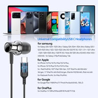 Căști USB-C BENEWY cu microfon pentru Samsung S25 S24 S23 S22 Ultra, A55, A54 și iPhone 16, 15 Pro Max, căști cu fir magnetice, stereo, cu anulare a zgomotului 4