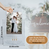 Akrylová svadobná krabica na karty Benjia s fotorámikom na fotky 15x20 cm, veľká krabica na darčekové karty a peňažné dary so zámkom a otvorom, na narodeniny a výročia 4