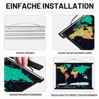Benjia magnetski drveni nosač za postere 140 cm crni - set okvira za postere za vješanje na zid 5
