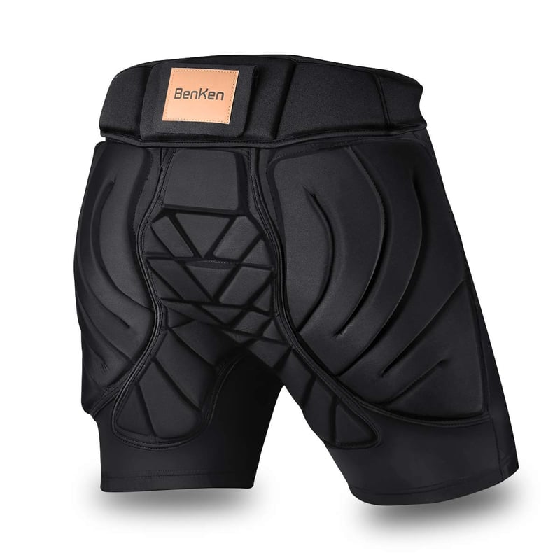 Pantaloni scurți de protecție cu căptușeală BenKen pentru bărbați și femei - Protecție 3D pentru șolduri și fese, respirabili, rezistenți la impact, ideali pentru schi și snowboarding.