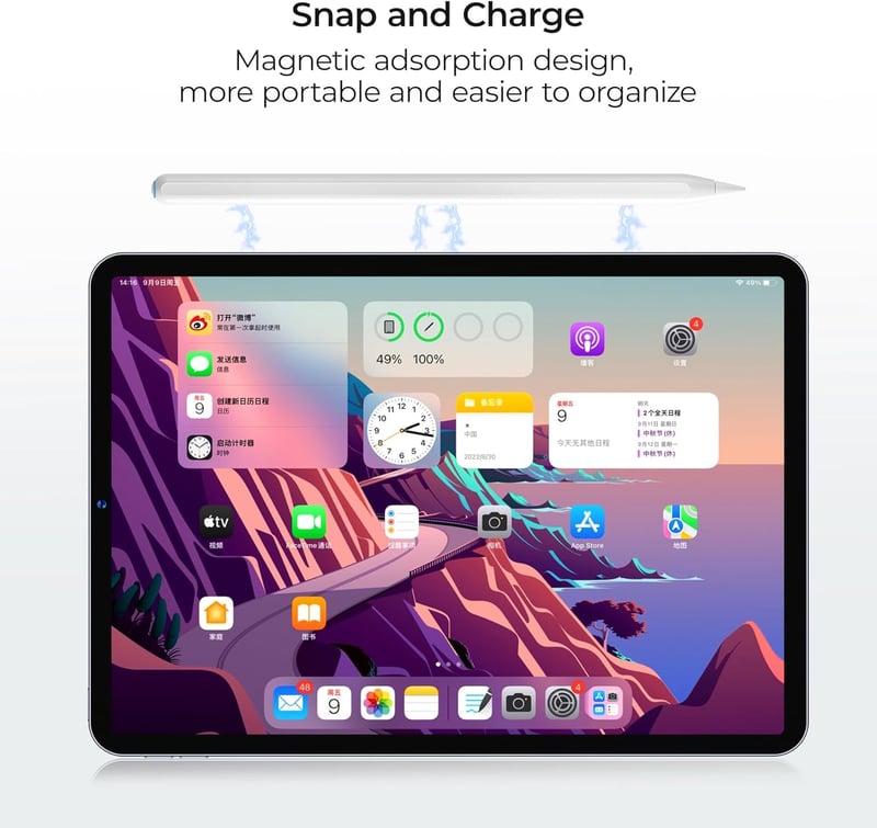 BENKS iPad Ceruza 2. Generáció Mágneses Vezeték Nélküli Töltéssel, iPad Pro 12.9 Air Mini Kompatibilis