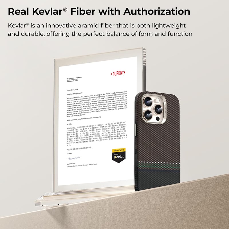 BENKS Prestige iPhone 16 Pro Tok Kamera Gombbal - MagSafe Kompatibilis Dupont Kevlar Aramid Szál TPU Mobiltelefon Védőtok