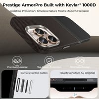 BENKS Prestige iPhone 16 Pro Tok Kamera Gombbal - MagSafe Kompatibilis Dupont Kevlar Aramid Szál TPU Mobiltelefon Védőtok 5