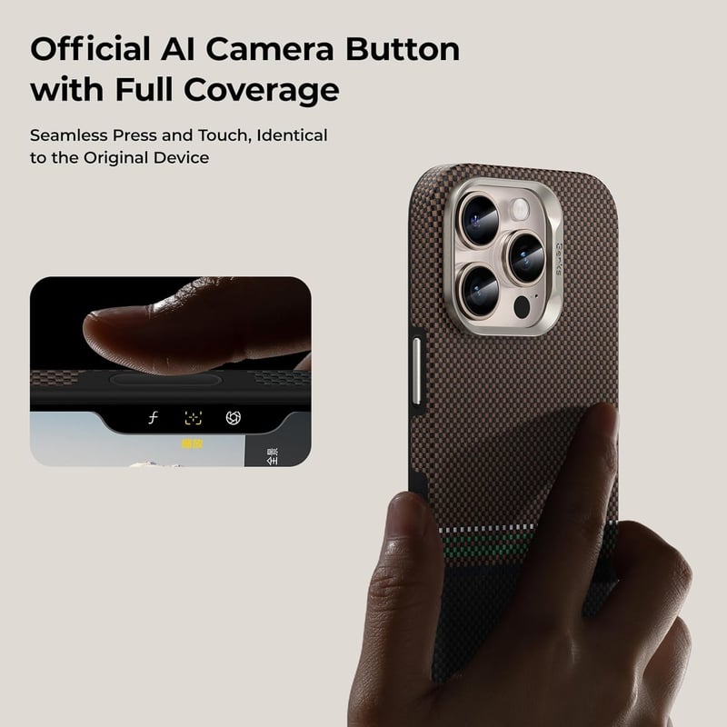BENKS Prestige iPhone 16 Pro Tok Kamera Gombbal - MagSafe Kompatibilis Dupont Kevlar Aramid Szál TPU Mobiltelefon Védőtok