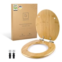 Capac WC Premium din Bambus Benkstein cu Mecanism Soft-Close, Funcție Quick-Release, Antibacterian, Capac WC din Lemn Sustenabil, Montare Ușoară 1