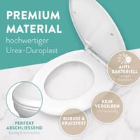 Prémiová WC doska Benkstein oválna, biela, antibakteriálny duroplast, s funkciou pomalého sklápania (Soft-Close) a rýchleho uvoľnenia (Quick-Release), pánty z nehrdzavejúcej ocele, odnímateľná, nosnosť 150 kg 6