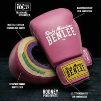 Mănuși de box BENLEE Rodney din piele sintetică - Roz/Alb - 12 oz Mănuși de antrenament pentru box 2