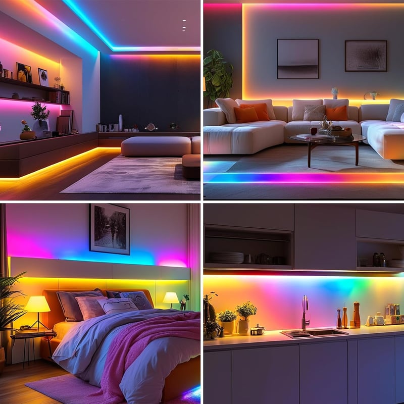 BENLUN 24V WS2811 COB LED szalag 20m RGB IC távirányítóval szobadekoráció