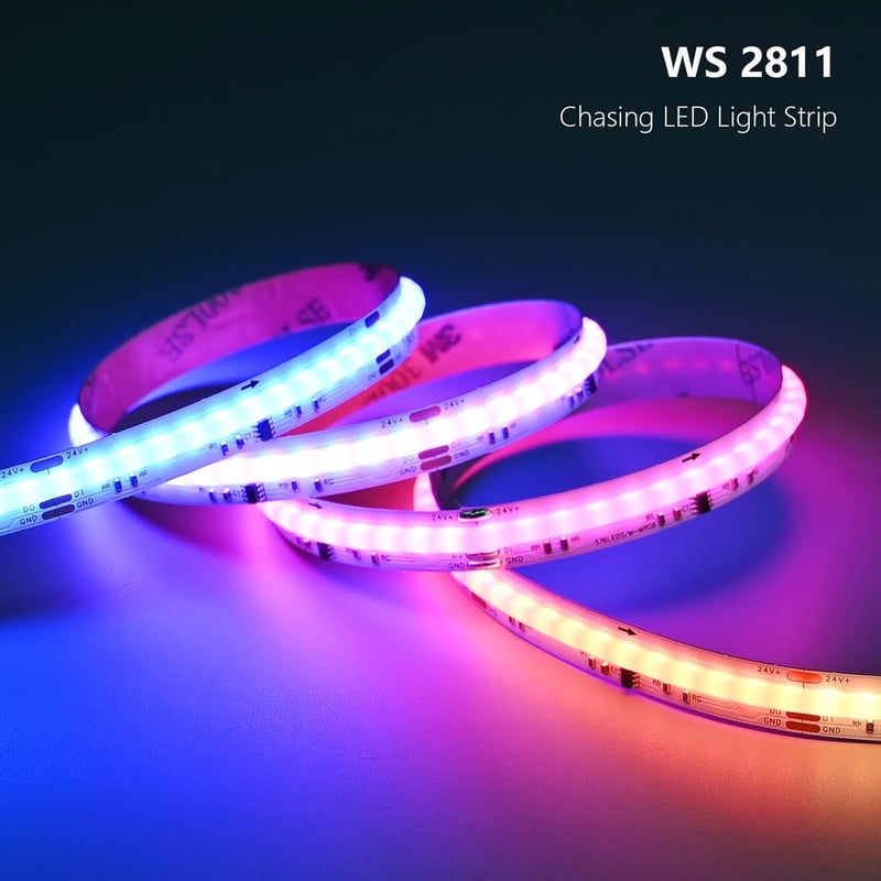 BENLUN 24V WS2811 COB LED szalag 20m RGB IC távirányítóval szobadekoráció