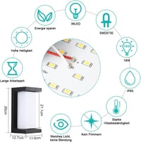 Lampă solară de exterior Benma 161 LED cu senzor de mișcare, 3 moduri de iluminare, telecomandă, IP65, 1800 mAh, rezistentă la apă 4