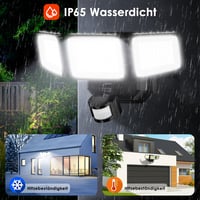 Benma 302 LED Mozgásérzékelős Kültéri Reflektor, Elemes Működés, Fekete - 1 db 5