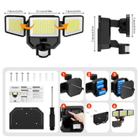 Benma 302 LED Mozgásérzékelős Kültéri Reflektor, Elemes Működés, Fekete - 1 db 4