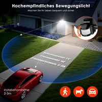 BENMA 302 LED reflektor s pohybovým senzorom, vonkajší, 2 ks, 1500LM, akumulátorové svetlo, 6500K, IP65, na vnútorné aj vonkajšie použitie 3