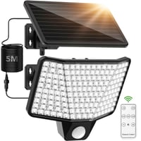 Benma solarna vanjska zidna svjetiljka, 161 LED, senzor pokreta, IP65, 1800 mAh, s daljinskim upravljačem 2