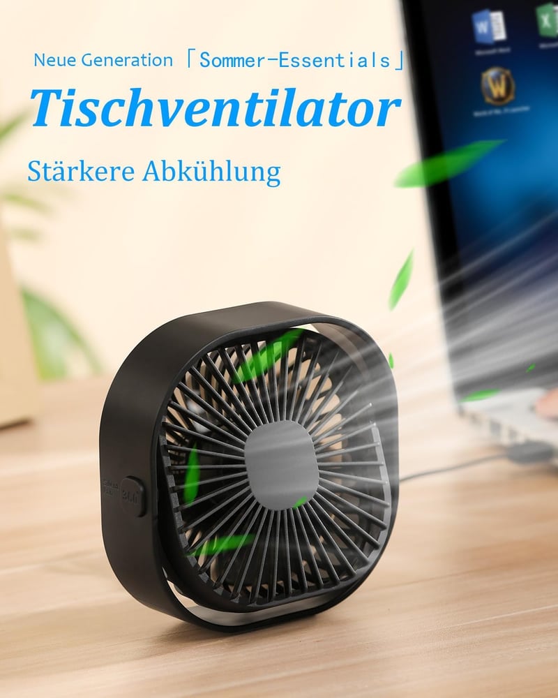 Benpen Mini USB Asztali Ventilátor 3 Fokozatú Csendes Hordozható